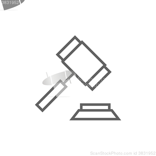 Image of Auction gavel line icon.