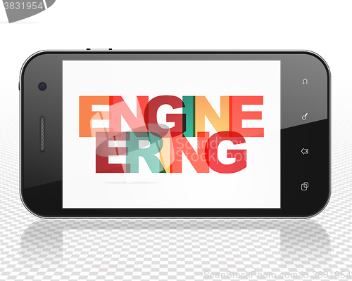 Image of Science concept: Smartphone with Engineering on  display