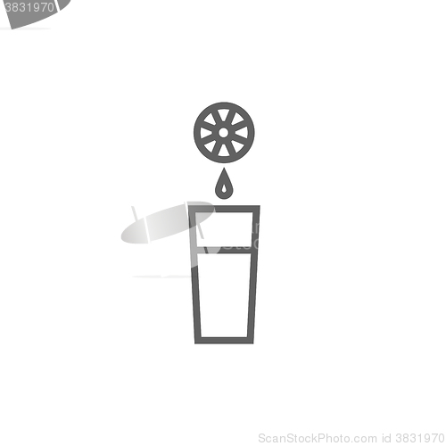 Image of Glass of juice line icon.