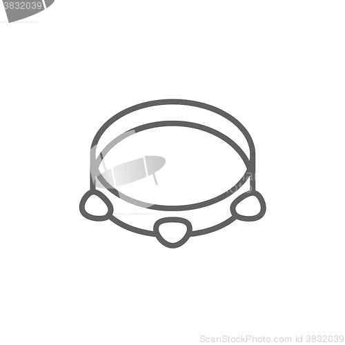 Image of Tambourine line icon.