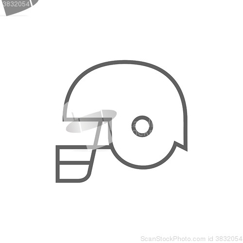 Image of Hockey helmet line icon.