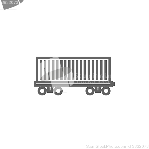 Image of Cargo wagon line icon.