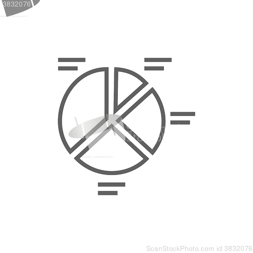 Image of Pie chart line icon.