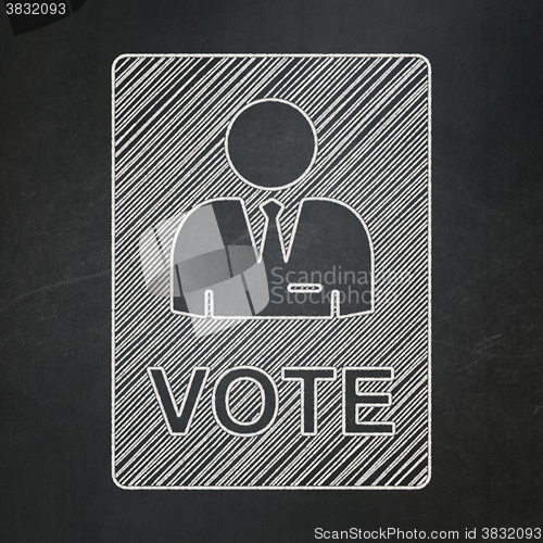 Image of Politics concept: Ballot on chalkboard background