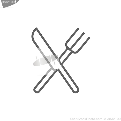 Image of Knife and fork line icon.