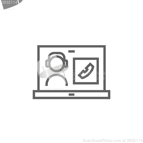 Image of Online education line icon.