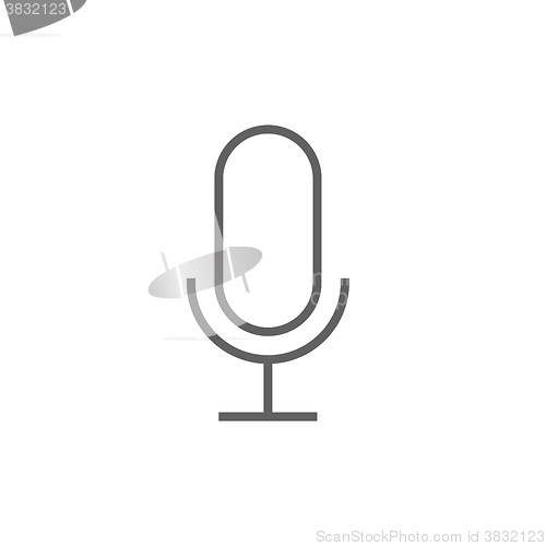 Image of Retro microphone line icon.