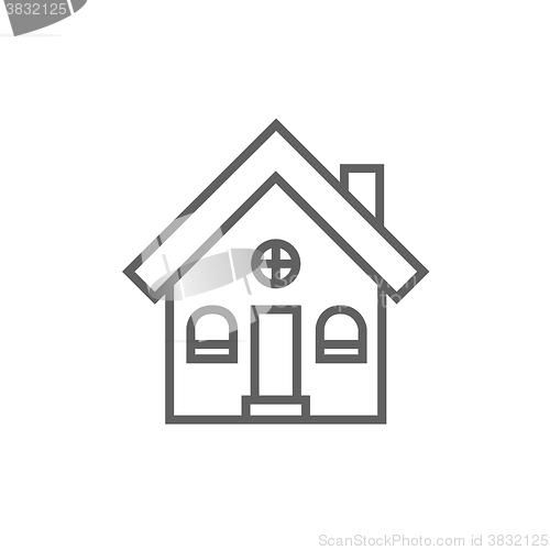 Image of Detached house line icon.