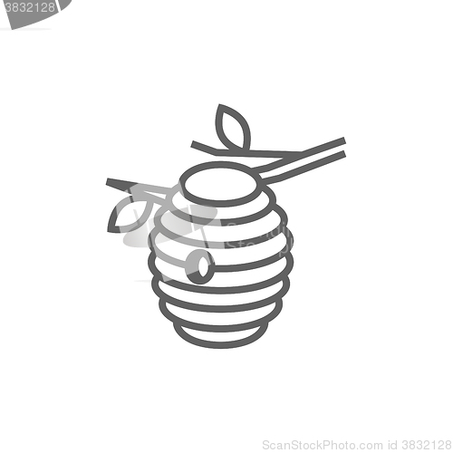 Image of Bee hive line icon.