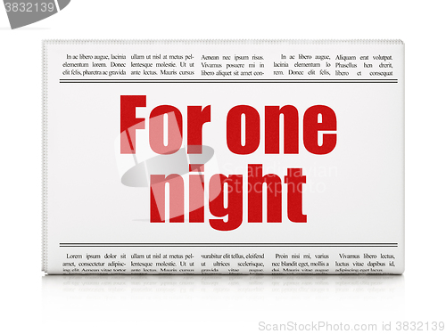 Image of Tourism concept: newspaper headline For One Night