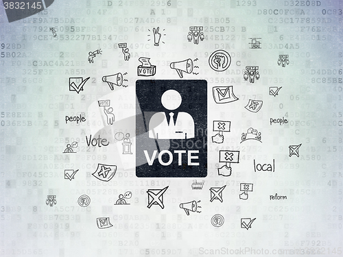 Image of Politics concept: Ballot on Digital Paper background