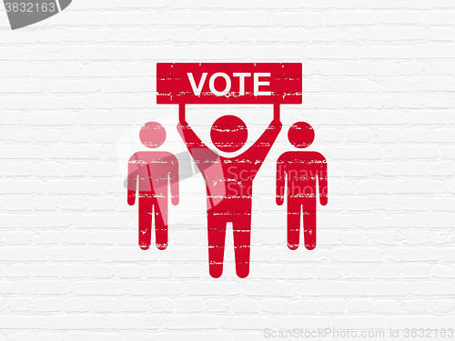Image of Politics concept: Election Campaign on wall background