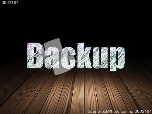 Image of Database concept: Backup in grunge dark room