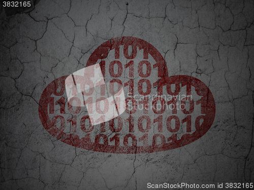Image of Cloud technology concept: Cloud With Code on grunge wall background