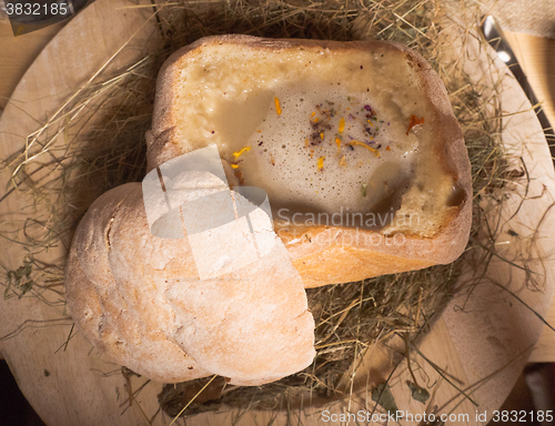 Image of Soup in bread