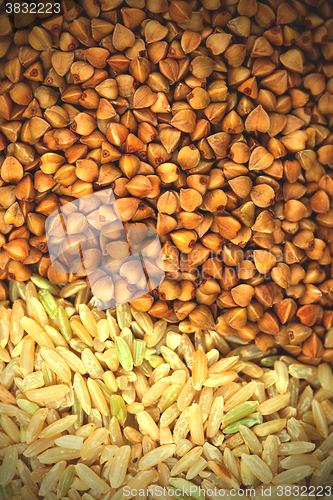 Image of brown rice and buckwheat sereal