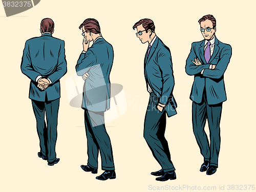 Image of Poses of a walking human thinking