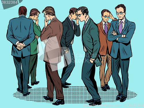 Image of Thinking intellectual work, the man goes around