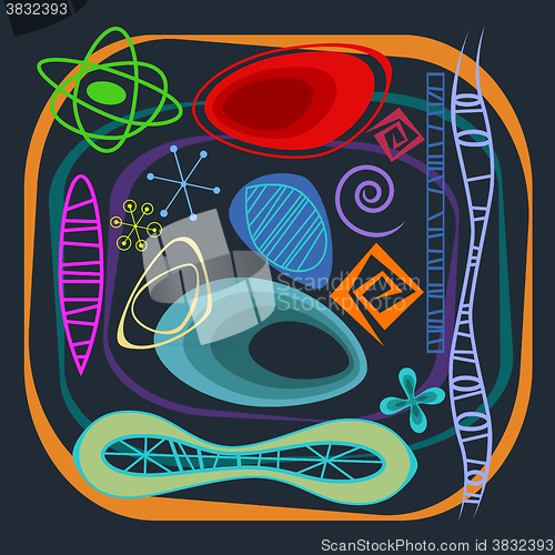 Image of Decor items style of the 50s, vector background