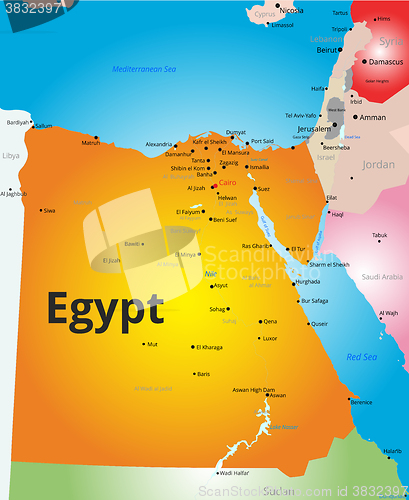 Image of Vector color map of Egypt 