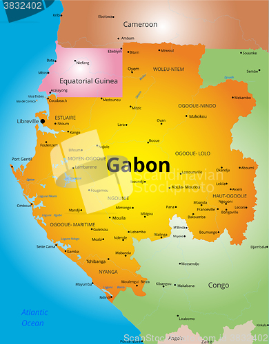 Image of color map of Gabon