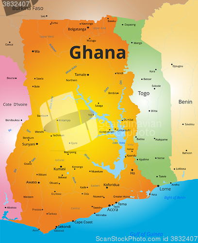 Image of color map of Ghana 