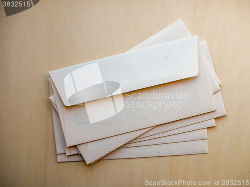 Image of Letter envelope on wood table