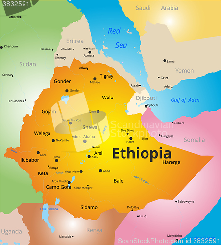 Image of color map of Ethiopia