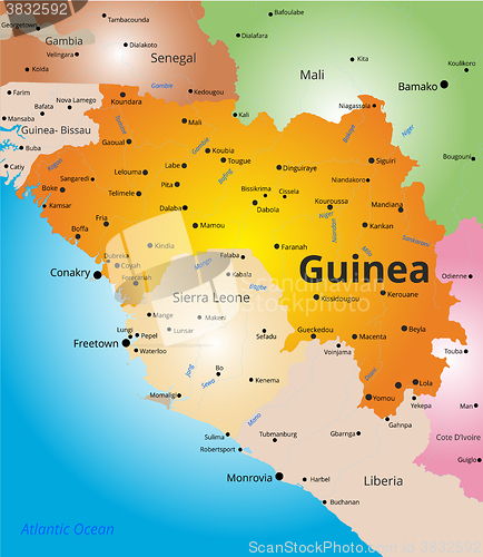 Image of color map of Guinea