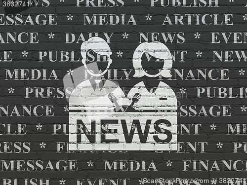 Image of News concept: Anchorman on wall background