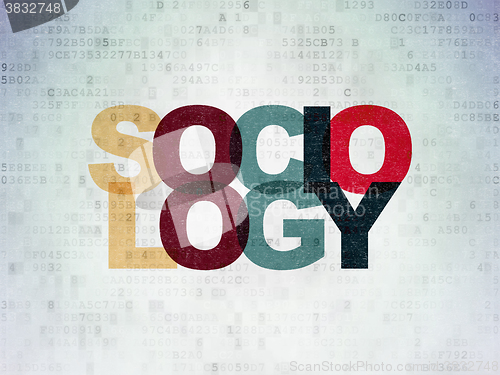 Image of Studying concept: Sociology on Digital Paper background