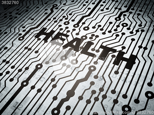 Image of Medicine concept: circuit board with Health
