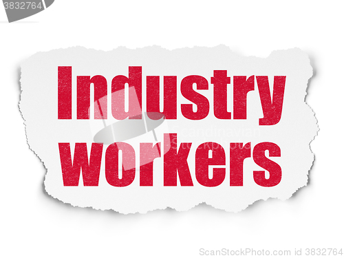 Image of Manufacuring concept: Industry Workers on Torn Paper background