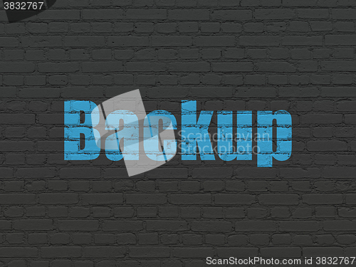 Image of Database concept: Backup on wall background