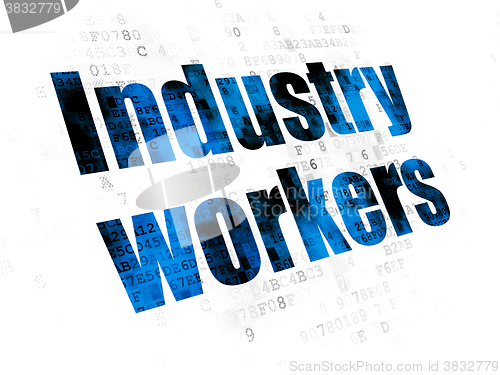 Image of Manufacuring concept: Industry Workers on Digital background