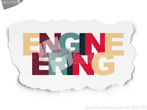Image of Science concept: Engineering on Torn Paper background