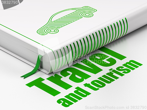 Image of Tourism concept: book Car, Travel And Tourism on white background