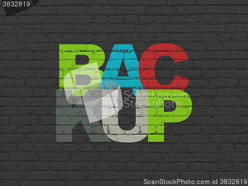 Image of Database concept: Backup on wall background