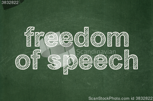 Image of Political concept: Freedom Of Speech on chalkboard background