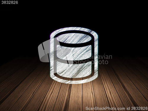 Image of Database concept: Database in grunge dark room