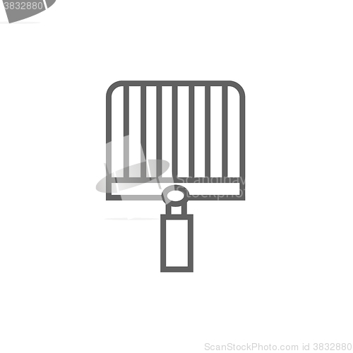 Image of Empty barbecue grill grate line icon.