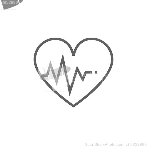 Image of Heart with cardiogram line icon.