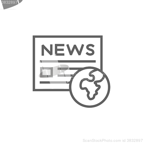 Image of International newspaper line icon.