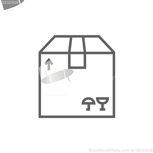 Image of Carton package box line icon.