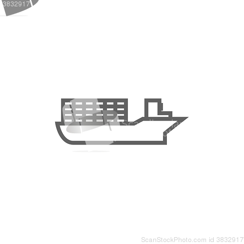 Image of Cargo container ship line icon.