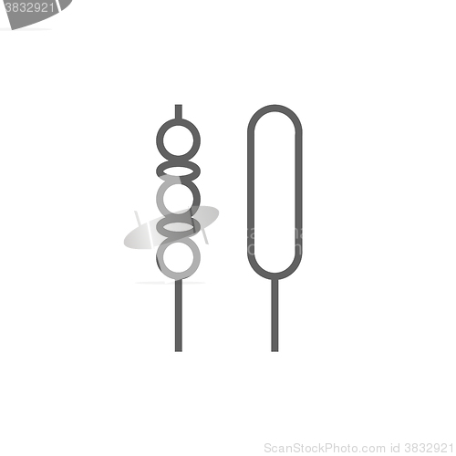 Image of Shish kebab line icon.