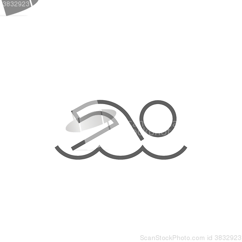 Image of Swimmer line icon.