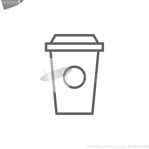 Image of Disposable cup line icon.