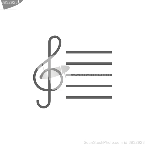 Image of Treble clef line icon.