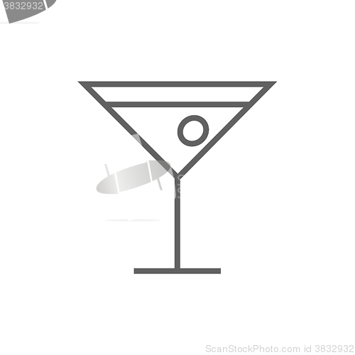 Image of Cocktail glass line icon.
